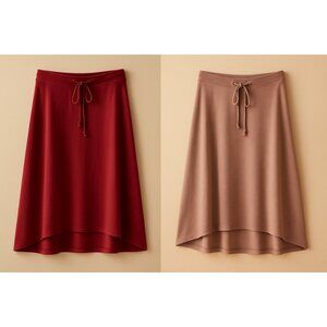 Sociology Drawstring High-Low Skirt 2X – Available in Mauve & Wine Red